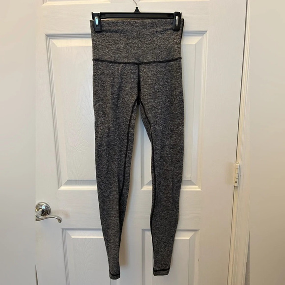 ! Lululemon HR Align Pant 28” Heathered Herringbone Black sz 6 - Picture 1 of 4